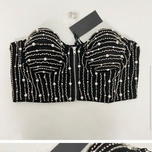 Black sequined Bustier